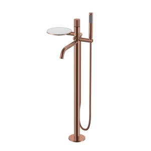 Смеситель для ванны Boheme Stick 129-CB.4 напольный, Copper Brushed Spirale