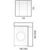 Тумба с раковиной Corozo Лео 80/20 под стиральную машину, напольная, белый фото 5