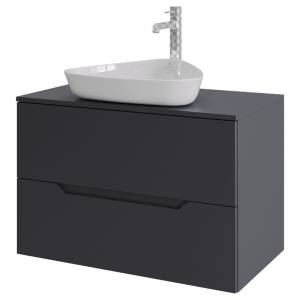 Тумба с раковиной Orange Line Li-80TugMDF+B07-500W графит матовый, 80.5 см