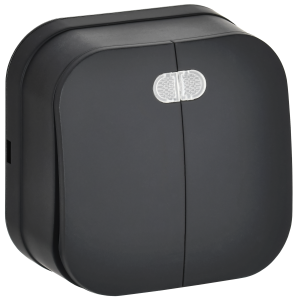 Выключатель 2-клавишный IEK Glory EVH21-K02M-10 черный матовый