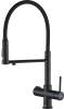 Смеситель для кухни ZorG Steel Hammer SH 2003 BLACK черный, с гибким изливом