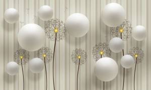 3D Фотообои Artegrafico «Одуванчики с шарами» GM-065 канвас