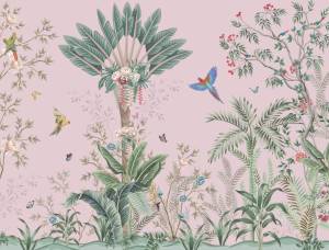 3D Фотообои Artegrafico «Сад с попугаями» FN-056 песок