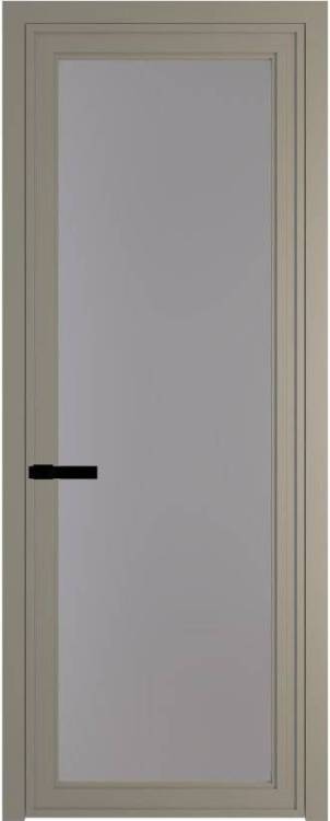 Межкомнатная дверь Profil Doors 1 AGP цвет профиля Никель матовый, стекло безопасное 6 мм монохром серый 800x2000