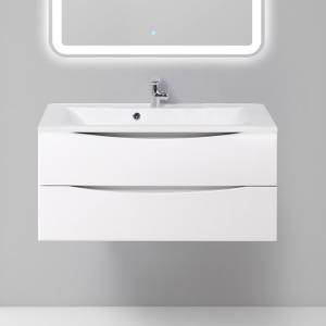 Тумба с раковиной BelBagno Marino 100 bianco lucido, подвесная