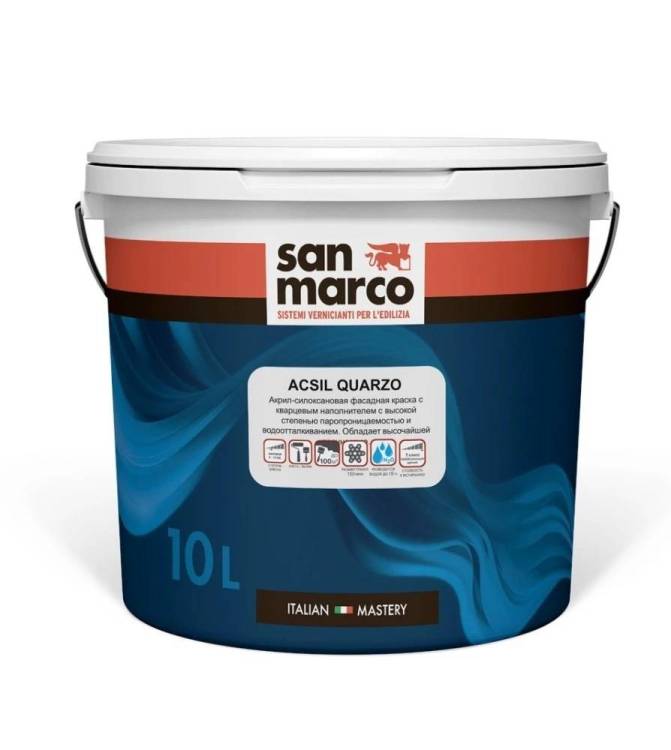Фасадная краска San Marco Acsil Quarzo база Bianco 10 л