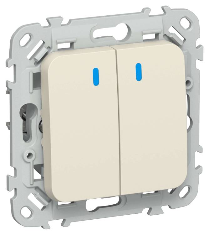Выключатель 2-клавишный IEK Flite FI-V20-1-10-1-K86 сливочный