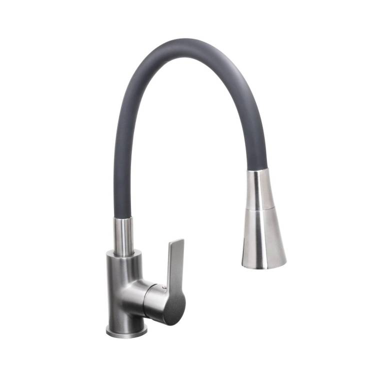 Смеситель для кухни Stella Polar Тулуза SP-00001979 S3865-2 с гибким изливом, оружейная сталь
