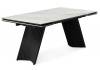Стол Notta Вейв 626007 белый с прожилками gilt white, черный 160(220)x89x75