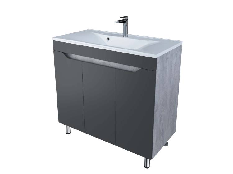 Тумба под раковину Stella Polar Абигель 90 SP-00001126 серый, цемент