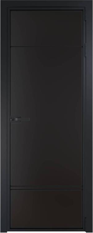 Межкомнатная дверь Profil Doors 4 AX цвет профиля Черный, стекло безопасное 6 мм монохром черный 800x2000