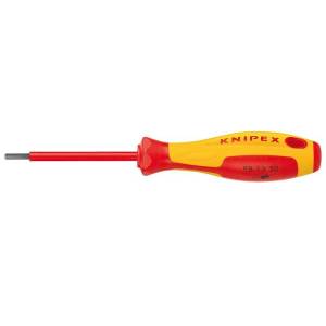 Отвертка KNIPEX VDE для винтов с профилем внутренний шестигранник , HEX 3 мм, длина стержня 75 мм, 182 мм, 2-компонентная рукоятка, диэлектрическая