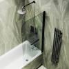Шторка на ванну MaybahGlass MGV-764-6 40x140, поворотная, стекло прозрачное 6 мм, профиль черный, с полотенцедержателем