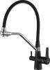 Смеситель для кухни ZorG Steel Hammer SH 903-6 Black Cr с гибким изливом