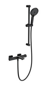 Смеситель для ванны Wonzon & Woghand WW-C2021-A-MB с душевым гарнитуром и термостатом, черный матовый