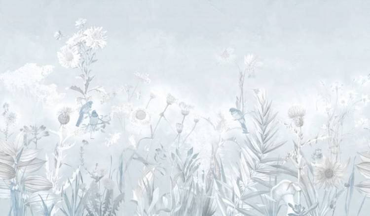 3D Фотообои Artegrafico «Светлое бескрайнее поле в холодных тоанах» HRB-047 акварель