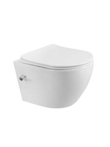 Унитаз подвесной BelBagno Marino BB7026CH-TOR-BS/SC безободковый, с сиденьем микролифт, с функцией биде и смесителем