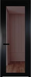 Межкомнатная дверь Profil Doors 1 AGP цвет профиля Черный, стекло безопасное 6 мм золотистая бронза 800x2000
