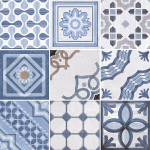 Керамогранит Fioranese Cementine Shine CSH20B Mix Blue lucido 20x20