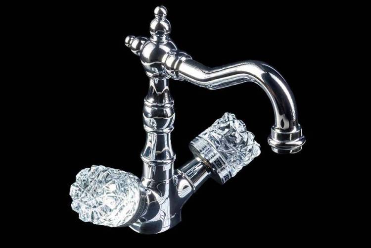 Смеситель для раковины Boheme Crystal 272-CRST высокий, хром
