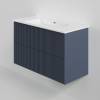 Тумба с раковиной La Fenice Terra Twin Blu Grigio NFNC-01-TER-BG-100-2-3-100 синяя матовая, 100 см