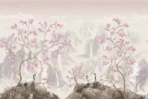 Бесшовные Eco обои Ortograf Chinoiserie 33929 Mountain peaks pink Гладь ОЕ-Р2