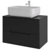 Тумба с раковиной Orange Line Li-80TubMDF+B03-600W черная матовая, 80.5 см
