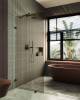 Душевая перегородка MaybahGlass MGD-262-6 79x195, стекло бронза 8 мм, профиль черный