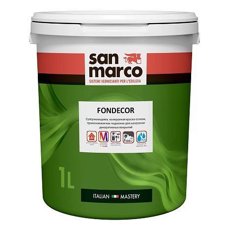 Супермоющая краска-основа для декоративных покрытий San Marco Fondecor 1 л