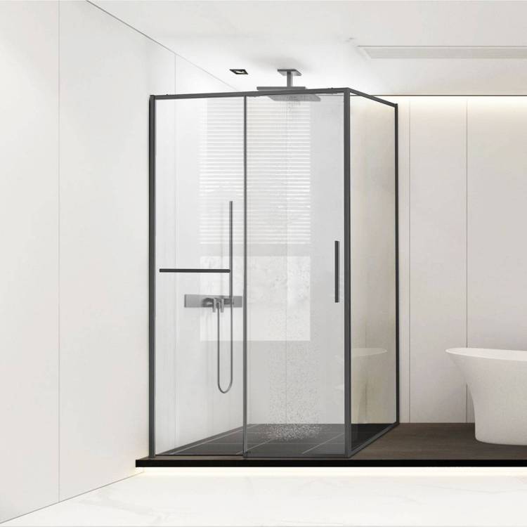 Душевой уголок Vincea Slim Soft VSR-1SS9011CLGM 1100x900, вороненая сталь, стекло прозрачное