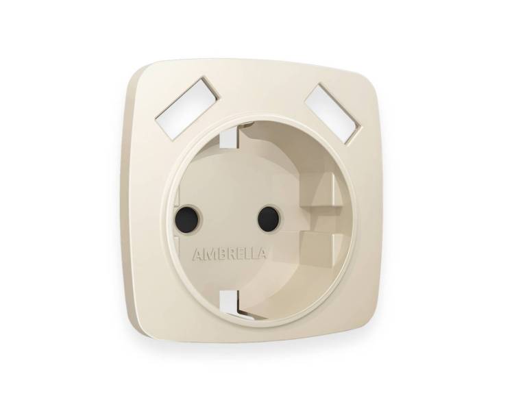 Лицевая панель для электрической розетки с заземлением со шторками 2USB A+A Ambrella Volt Omega OP3290
