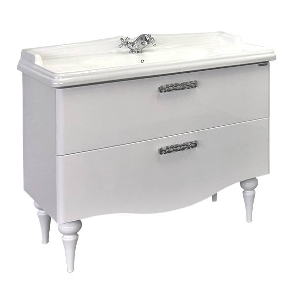 Тумба с раковиной Comforty Монако-100 00004136346 напольная, белый глянец