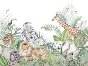 Бесшовные Eco обои Ortograf Little friends 34358 Жители джунглей Гладь ОЕ-Р2