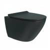 Унитаз подвесной Teymi Lina Pro Vortex Black T40114 безободковый, с сиденьем микролифт, черный матовый фото 7