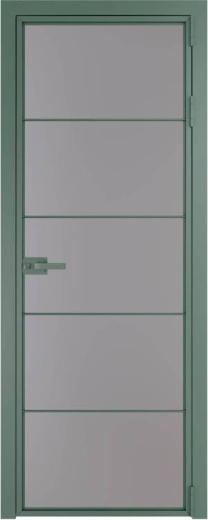 Межкомнатная дверь Profil Doors 5 AX цвет профиля Зеленый воск, стекло безопасное 6 мм монохром серый 700x2000