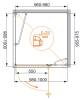 Душевой уголок Cezares VERONA-W-A-1-100-P-Cr-R профиль хром, стекло матовое, 100x100x195 фото 2