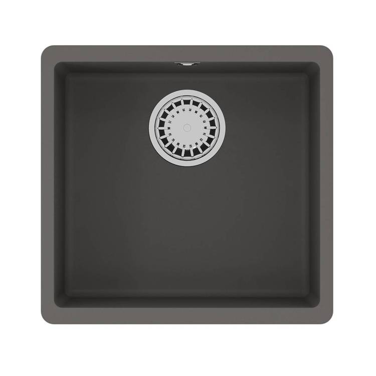Кухонная мойка Lemark SINARA 440-U 9910071 подстольного монтажа из кварцгранита серый шелк