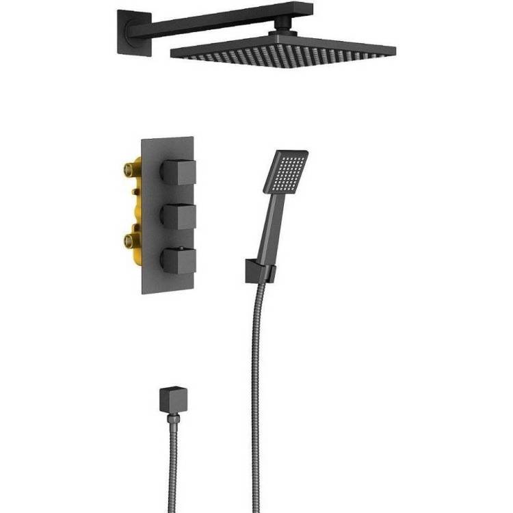 Душевой комплект Timo Tetra-thermo SX-0179/03SM черный, с внутренней частью