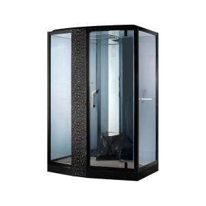 Душевая кабина Orans SR-89102LS черная, с хамамом и сиденьем