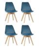 Набор из 4 стульев Stool Group Frankfurt Y863 velvet dark blue X4 синий
