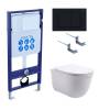 Унитаз с инсталляцией Aquatek Классик-012 4в1 с черной матовой кнопкой