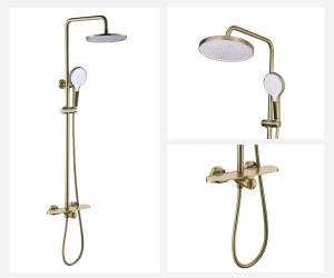 Душевая система Bronze de Luxe Icon 80112CG золотая матовая