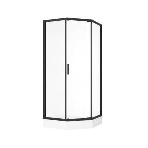 Душевой уголок Aquanet Bright AE90-P-90x90-BT профиль черный, стекло прозрачное, 90x90x200