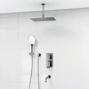 Душевой комплект Wasserkraft A171668 встраиваемый, с верхней душевой насадкой, лейкой и изливом, хром