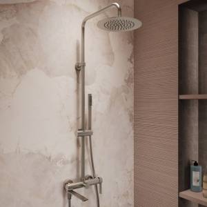Душевая стойка Vincea Linea (Линеа) VSFS-4LN1BN с изливом, брашированный никель