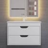 Тумба с раковиной Uperwood Modul 3930205581 подвесная, матовая, белая, графит, 65 см фото 4