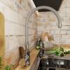 Смеситель для кухни Avrora Kitchen AV9002G с высоким гибким изливом, хром фото 4