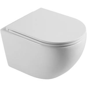 Унитаз подвесной Agger AT03100 безободковый, с крышкой-сиденьем микролифт