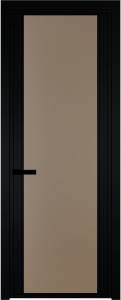 Межкомнатная дверь Profil Doors 2 AGP цвет профиля Черный, стекло безопасное 6 мм монохром капучино 700x2000