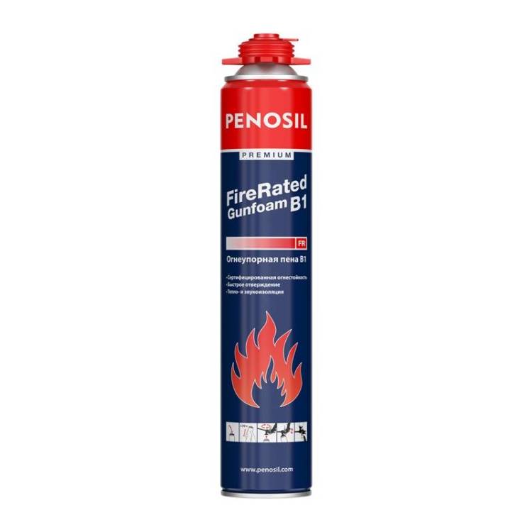 Пена монтажная Penosil Premium Fire Rated GunFoam B1 огнеупорная 720 мл